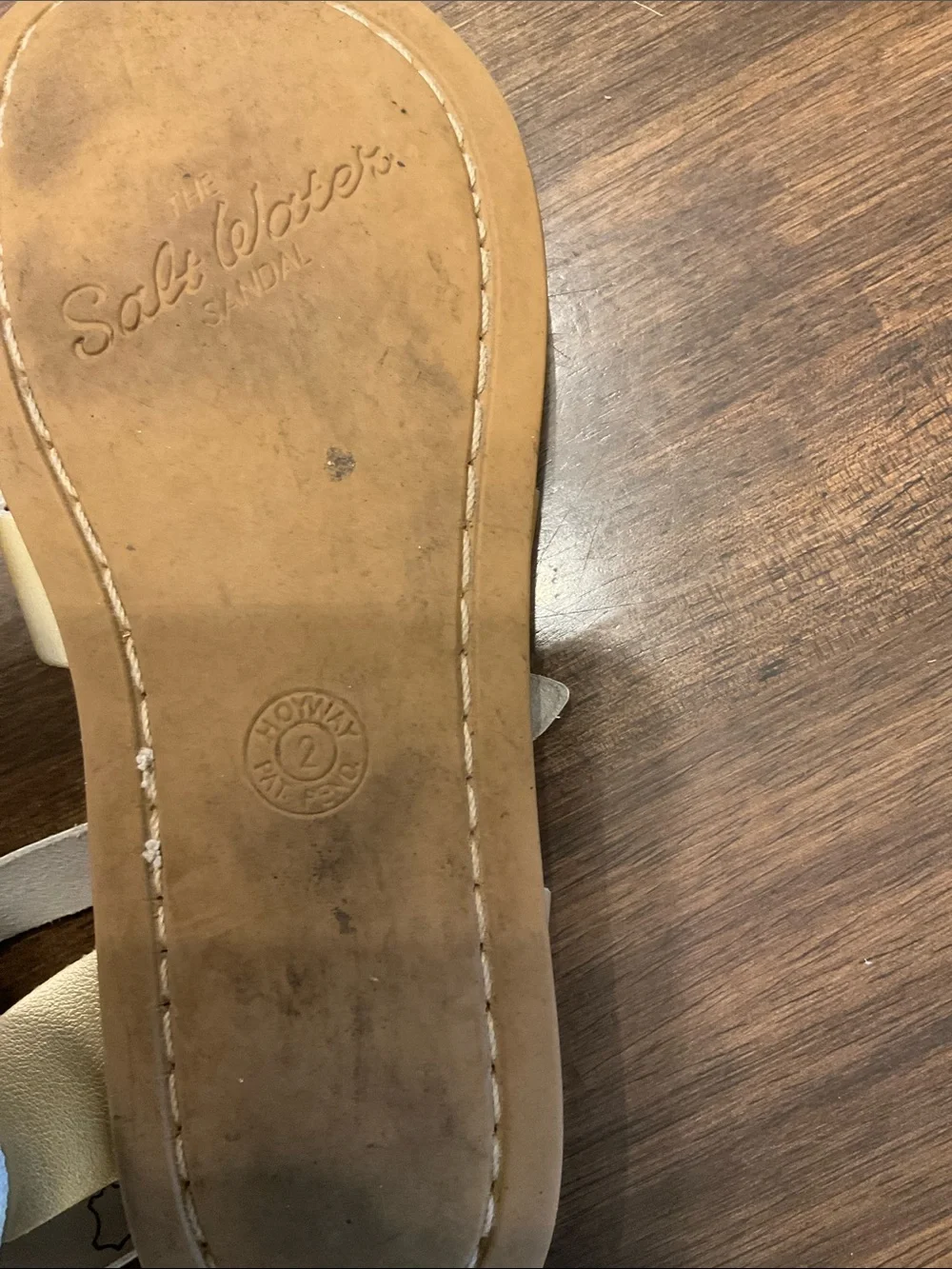 Girls gold Saltwater sandal size 2